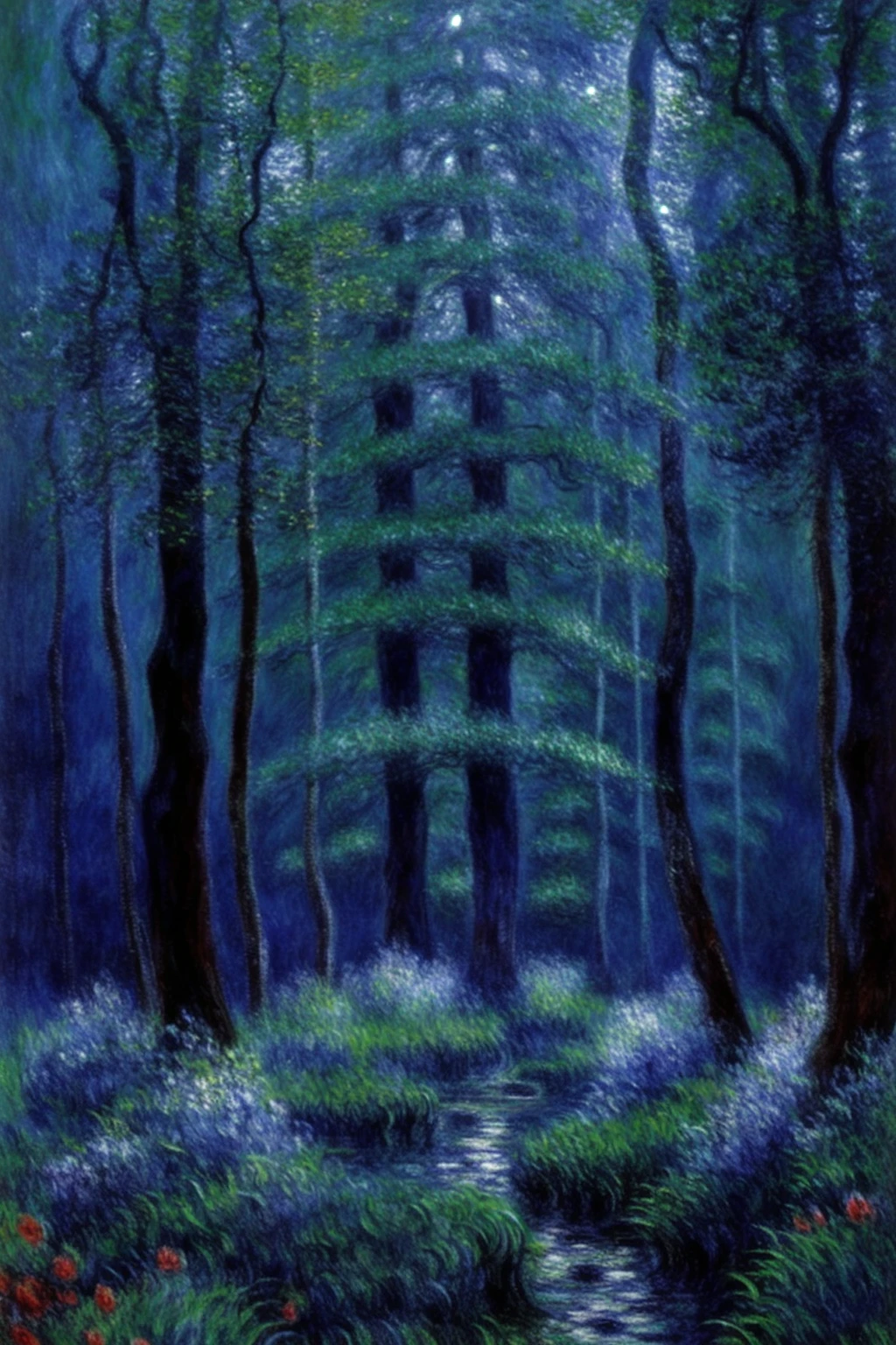 Beautiful landscape, dark forest, highly