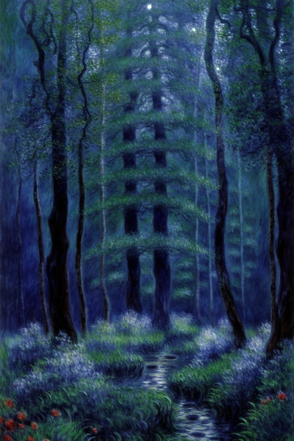 Beautiful landscape, dark forest, highly