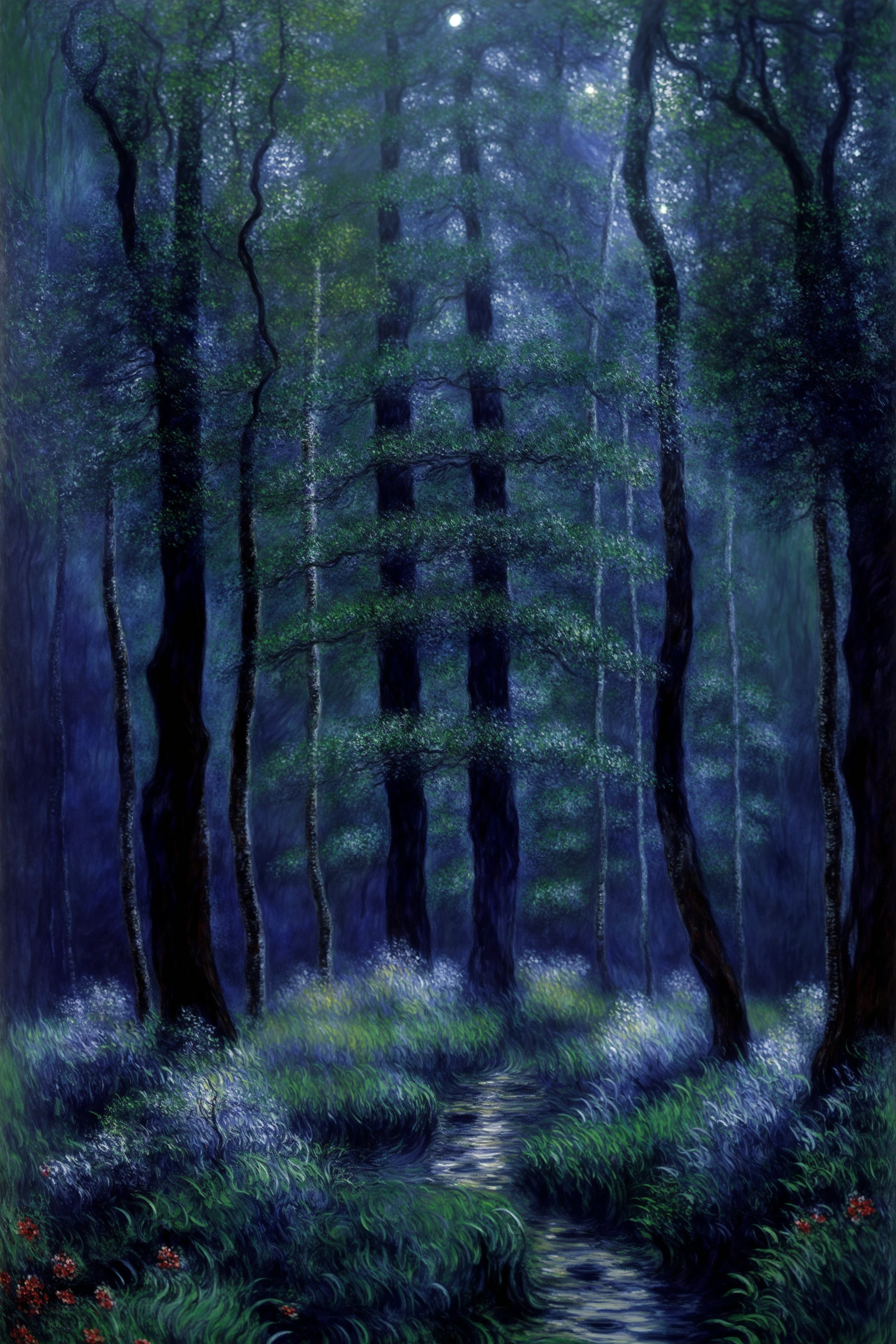 Beautiful landscape, dark forest, highly