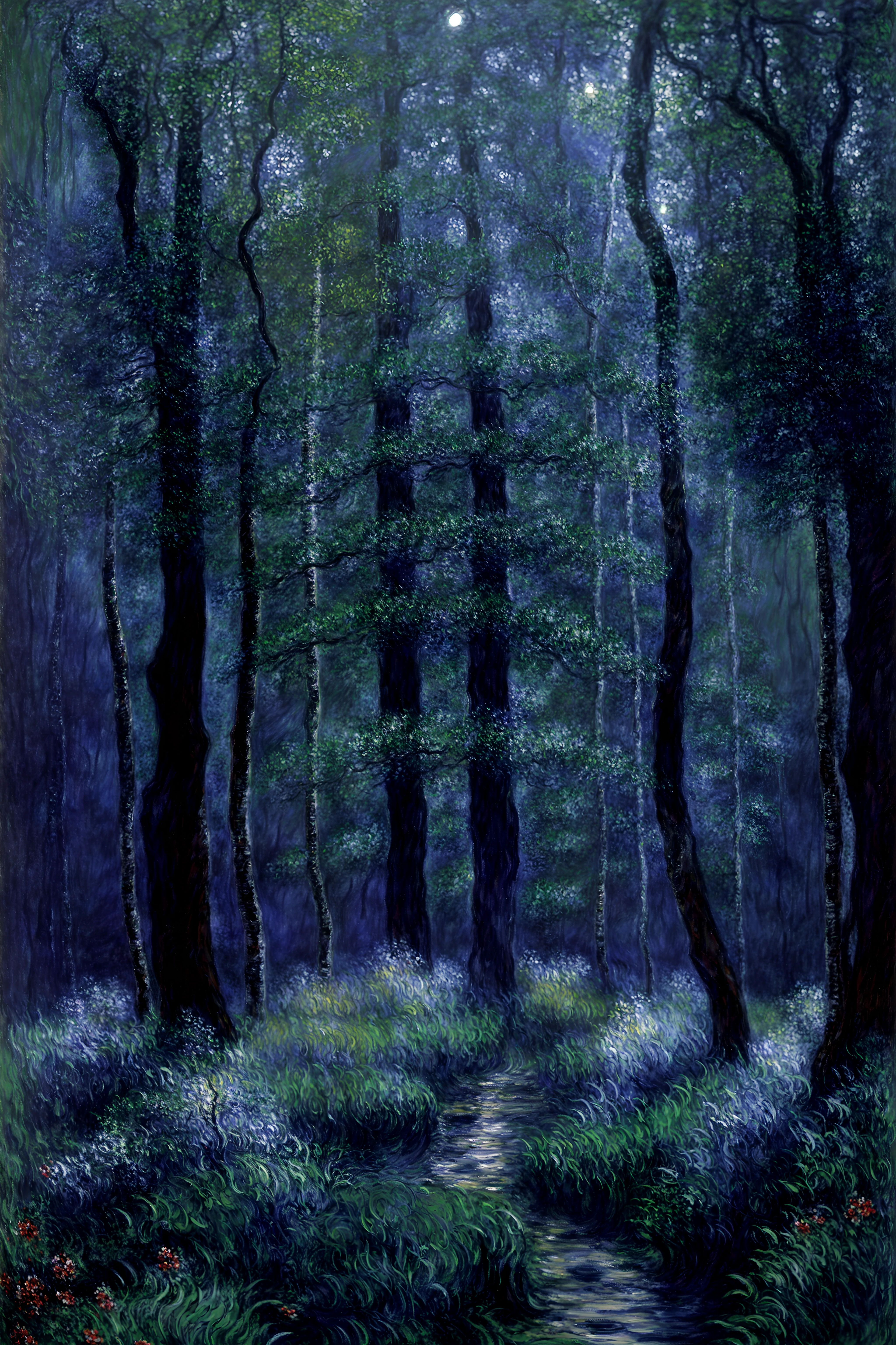 Beautiful landscape, dark forest, highly