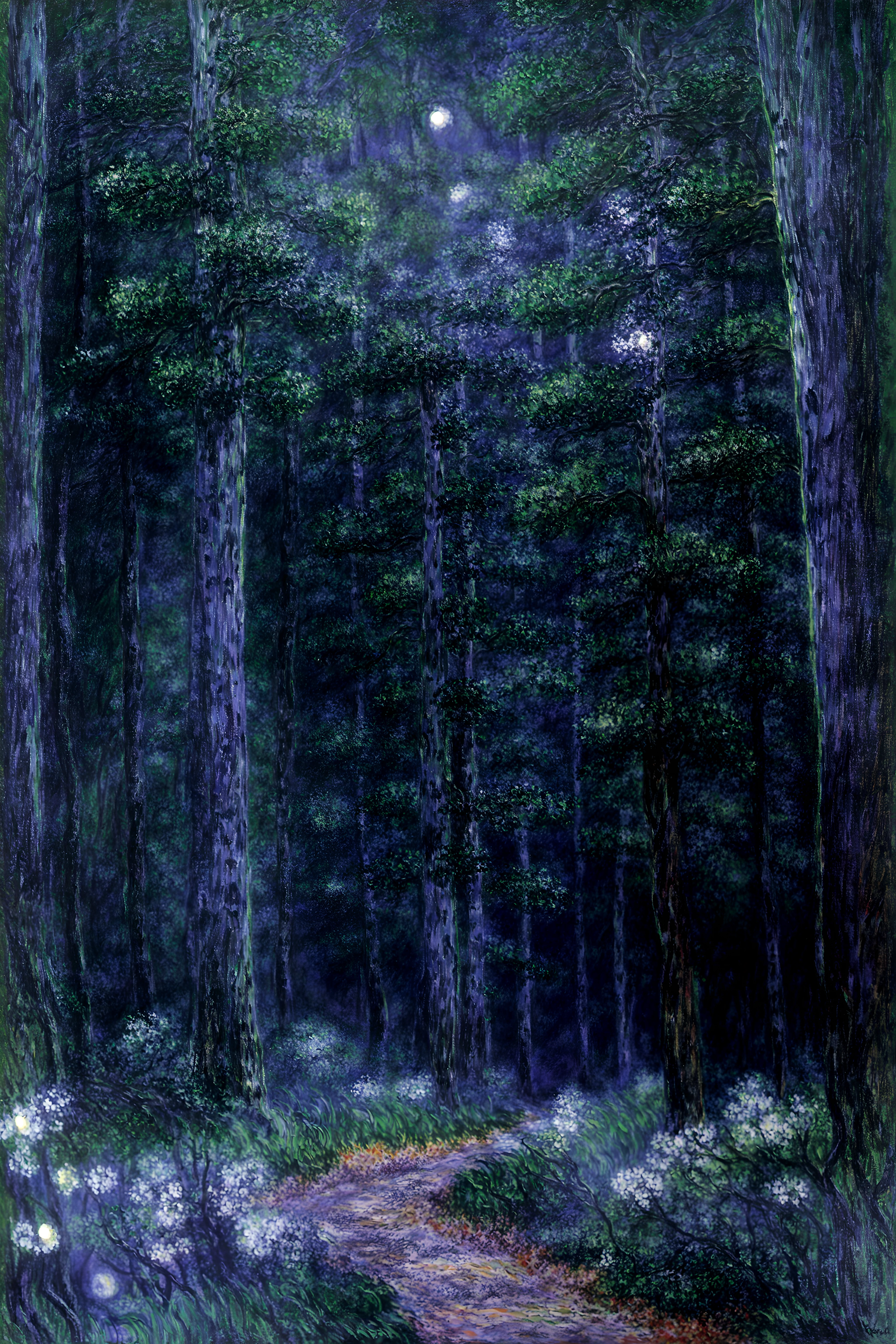 Beautiful landscape, dark forest, highly