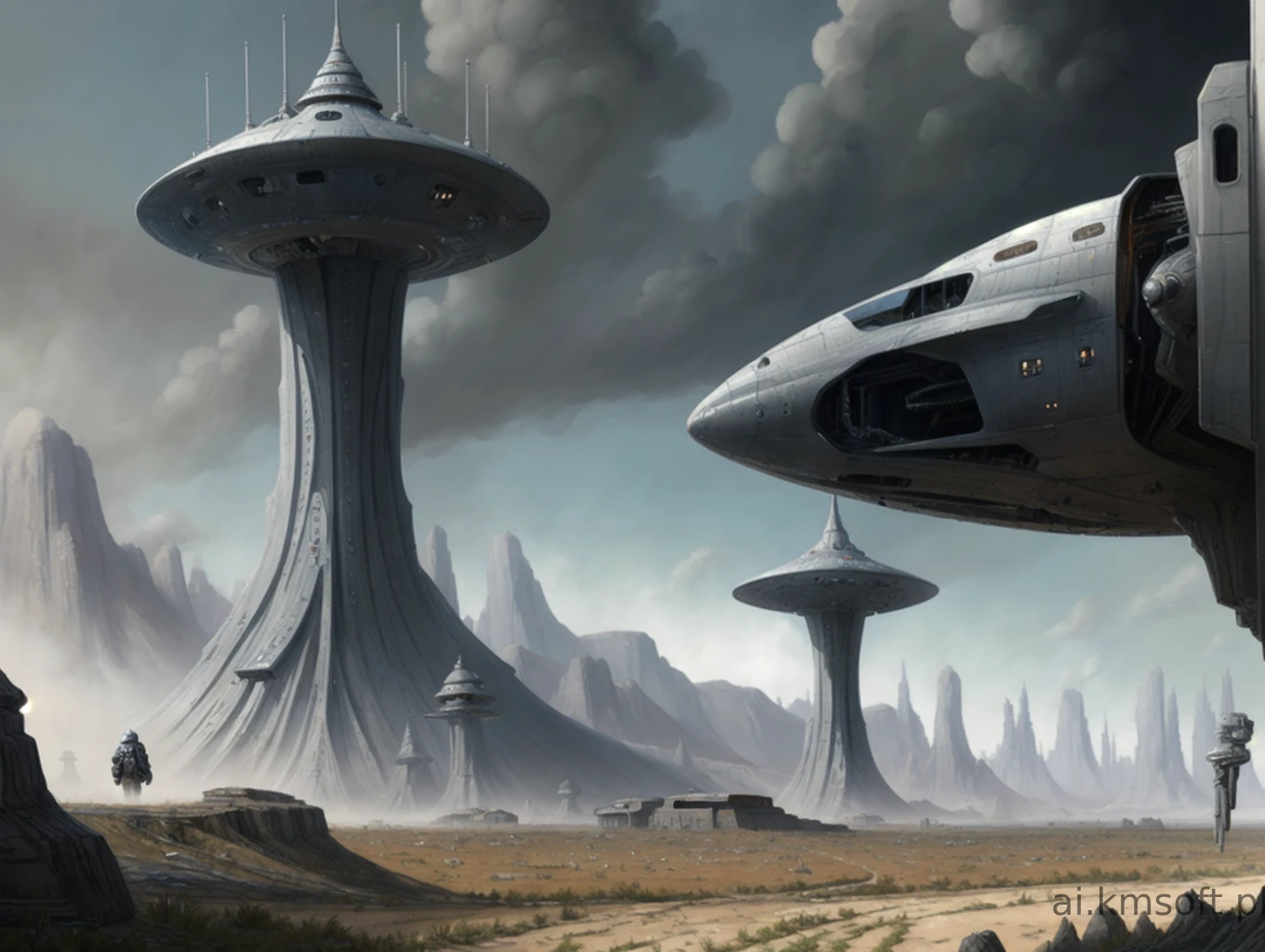 Landscape, oil on matte canvas, sharp details,