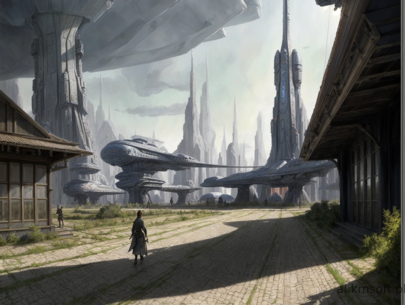 Landscape, oil on matte canvas, sharp details,