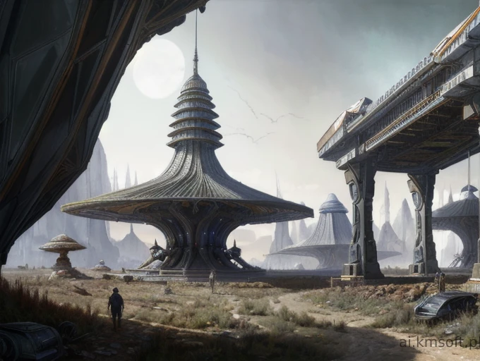 Landscape, oil on matte canvas, sharp details,