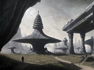 Landscape, oil on matte canvas, sharp details,