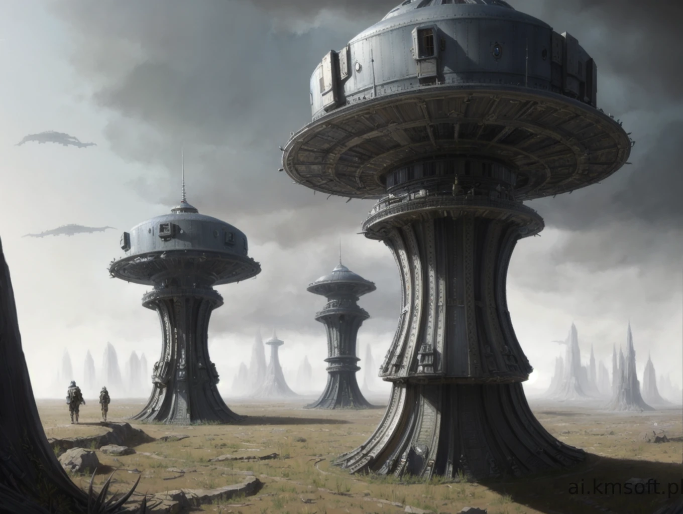 Landscape, oil on matte canvas, sharp details,