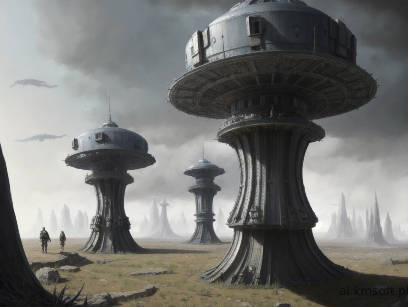 Landscape, oil on matte canvas, sharp details,