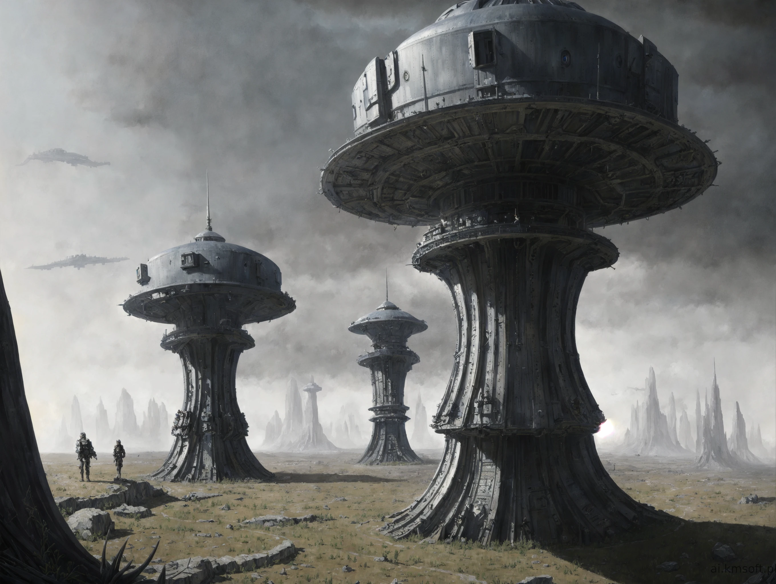 Landscape, oil on matte canvas, sharp details,